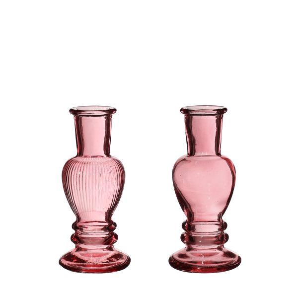 Vase Kerzenleuchter Venedig klein rose H11,3 cm D 5 cm 12 Stück 2fach sortiert HxBxT 11.3 x 5 x 5 cm
