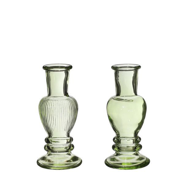 Vase Kerzenleuchter Venedig klein grün H11,3 cm D 5 cm 12 Stück 2fach sortiert HxBxT 11.3 x 5 x 5 cm