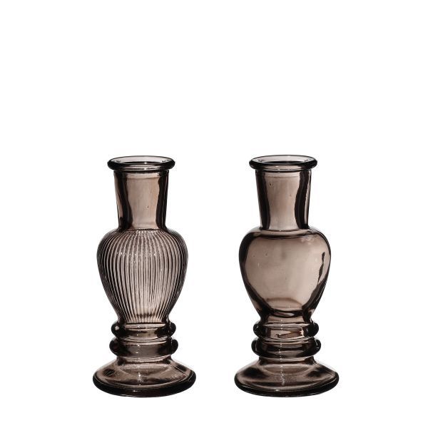Vase Kerzenleuchter Venedig klein grau H11,3 cm D 5 cm 12 Stück 2fach sortiert HxBxT 11.3 x 5 x 5 cm
