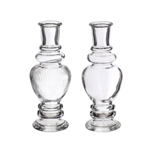 Vase Kerzenleuchter Venedig groß klar H15,5 cm D 5,7 cm 12 Stück 2fach sortiert HxBxT 15.5 x 5.7 x 5.7 cm