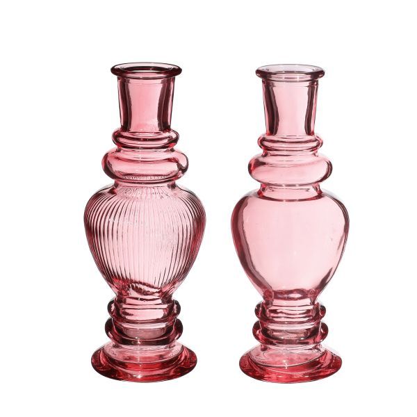 Vase Kerzenleuchter Venedig groß rose H15,5 cm D 5,7 cm 12 Stück 2fach sortiert HxBxT 15.5 x 5.7 x 5.7 cm
