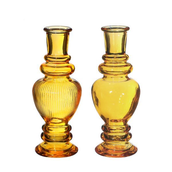 Vase Kerzenleuchter Venedig groß gelb H15,5 cm D 5,7 cm 12 Stück 2fach sortiert HxBxT 15.5 x 5.7 x 5.7 cm