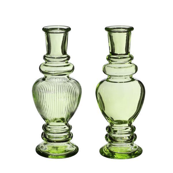 Vase Kerzenleuchter Venedig groß grün H15,5 cm D 5,7 cm 12 Stück 2fach sortiert HxBxT 15.5 x 5.7 x 5.7 cm