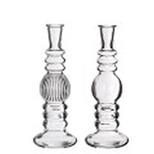 Vase/Kerzenleuchter Florenze klein h.23 Ø8,5 klar 2 sort HxBxT 23 x 8.5 x 8.5 cm