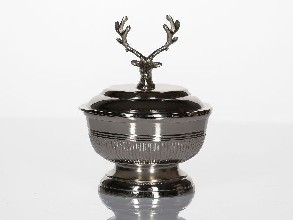 Zuckerdose Hirsch Ø 13cm h 16cm Aluminium HxBxT 16 x 13 x 13 cm Zuckerdose Hirsch Ø 13cm h 16cm Aluminium HxBxT 16 x 13 x 13 cm