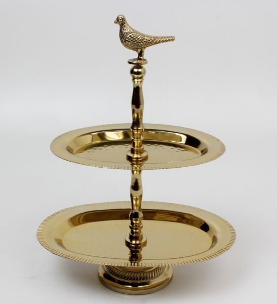 Etagere Vogel Gold Messing, Aluminium, Goldlegierung HxBxT 31 x 23 x 15.5 cm