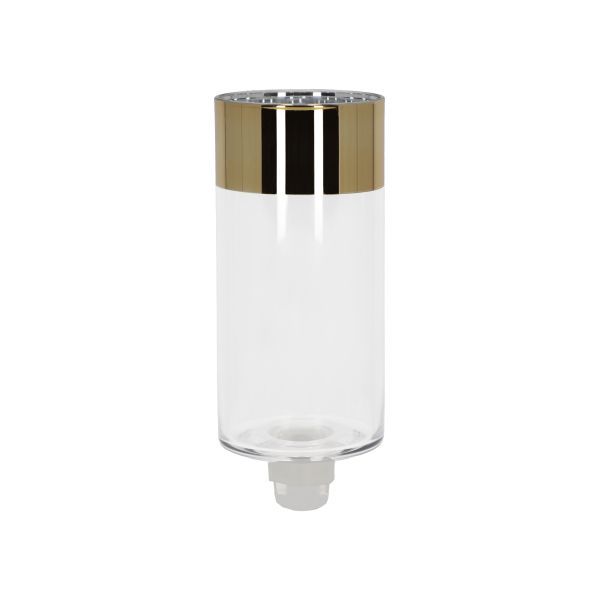 Glasaufsatz Zylinder L klar, Goldrand HxBxT 12.8 x 5 x 5 cm Glasaufsatz Zylinder L klar, Goldrand HxBxT 12.8 x 5 x 5 cm