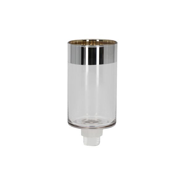 Glasaufsatz Zylinder M klar, Silberrand HxBxT 10.8 x 5 x 5 cm Glasaufsatz Zylinder M klar, Silberrand HxBxT 10.8 x 5 x 5 cm