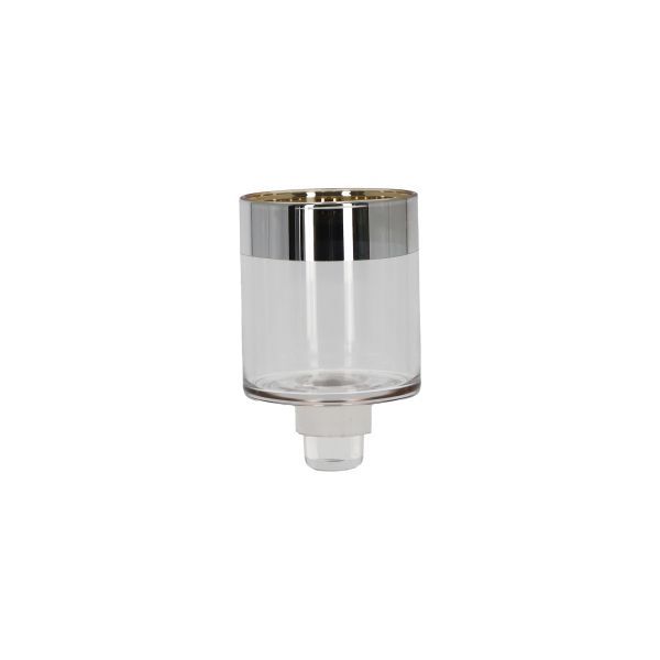 Glasaufsatz Zylinder S klar, Silberrand HxBxT 7.8 x 5 x 5 cm Glasaufsatz Zylinder S klar, Silberrand HxBxT 7.8 x 5 x 5 cm