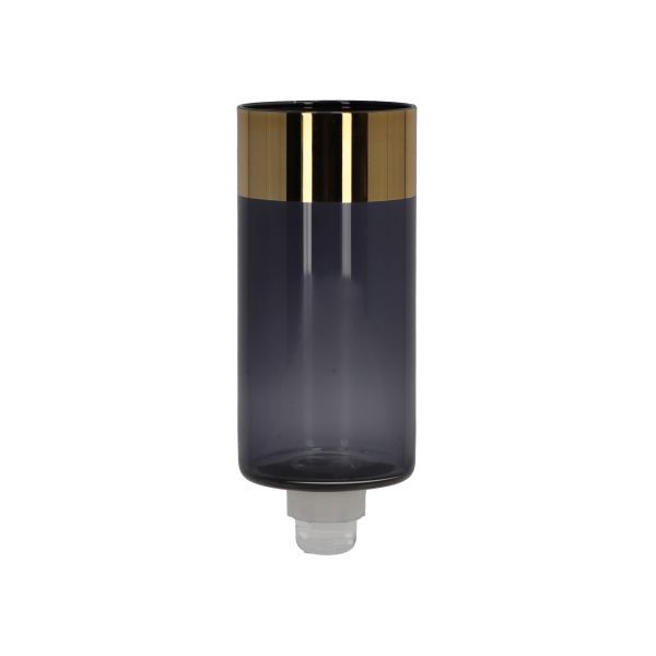 Glasaufsatz Zylinder L grau, Goldrand HxBxT 12.8 x 5 x 5 cm Glasaufsatz Zylinder L grau, Goldrand HxBxT 12.8 x 5 x 5 cm
