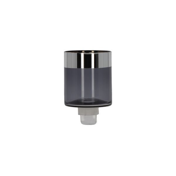 Glasaufsatz Zylinder S grau, Silberrand HxBxT 7.8 x 5 x 5 cm Glasaufsatz Zylinder S grau, Silberrand HxBxT 7.8 x 5 x 5 cm