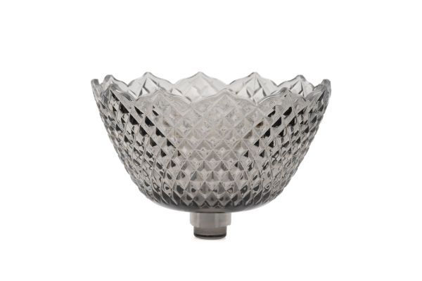 Glasaufsatz Schale grau kleine Rauten HxBxT 9 x 13.5 x 13.5 cm Glasaufsatz Schale grau kleine Rauten HxBxT 9 x 13.5 x 13.5 cm