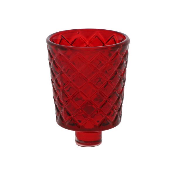 Glasaufsatz Raute rot HxBxT 8.5 x 6 x 6 cm Glasaufsatz Raute rot HxBxT 8.5 x 6 x 6 cm
