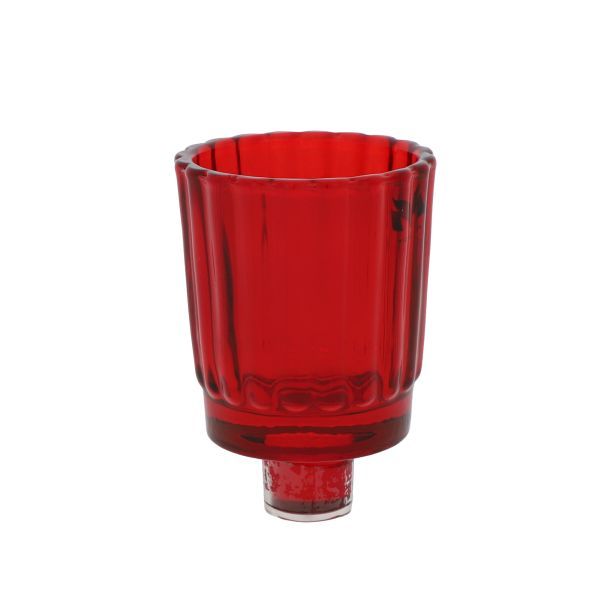 Glasaufsatz Streifen rot HxBxT 8.5 x 5.5 x 5.5 cm Glasaufsatz Streifen rot HxBxT 8.5 x 5.5 x 5.5 cm