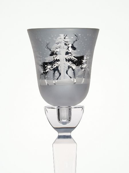 Glasaufsatz Hirsch white/silver HxBxT 12.6 x 10.8 x 10.8 cm Glasaufsatz Hirsch white/silver HxBxT 12.6 x 10.8 x 10.8 cm