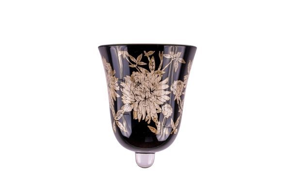 Glasaufsatz Blume Glas schwarz/gold HxBxT 12.6 x 10.8 x 10.8 cm Glasaufsatz Blume Glas schwarz/gold HxBxT 12.6 x 10.8 x 10.8 cm