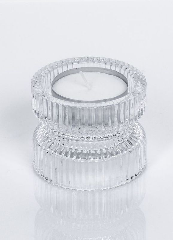 Kerzenleuchter zum wenden, Glas für Maxiteelicht und Stumpenkerze Ø 8 cm HxBxT 7.3 x 8.9 x 8.9 cm Kerzenleuchter zum wenden, Glas für Maxiteelicht und Stumpenkerze Ø 8 cm HxBxT 7.3 x 8.9 x 8.9 cm
