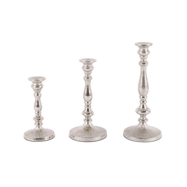 Kerzenleuchter Basel L Aluguss silber HxBxT 31 x 13 x 13 cm Kerzenleuchter Basel L Aluguss silber HxBxT 31 x 13 x 13 cm