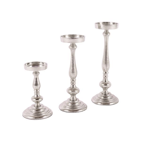Kerzenleuchter Wien S Aluguss silber HxBxT 21 x 13 x 13 cm Kerzenleuchter Wien S Aluguss silber HxBxT 21 x 13 x 13 cm