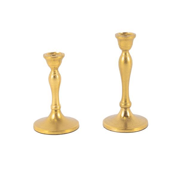 Kerzenleuchter Prag S Aluguss gold HxBxT 20 x 10 x 10 cm