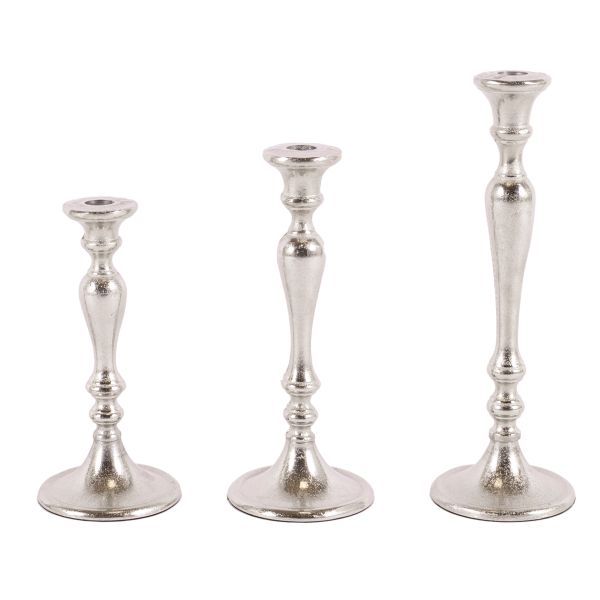 Kerzenleuchter Amsterdam M Aluguss silber HxBxT 28 x 11 x 11 cm Kerzenleuchter Amsterdam M Aluguss silber HxBxT 28 x 11 x 11 cm
