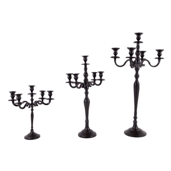 Kerzenleuchter 5arm 40cm XS Aluguss schwarz Höhe 40 cm