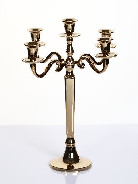 Kerzenleuchter 5 arm, 40cm Aluminium, gold Höhe 40 cm Kerzenleuchter 5 arm, 40cm Aluminium, gold Höhe 40 cm