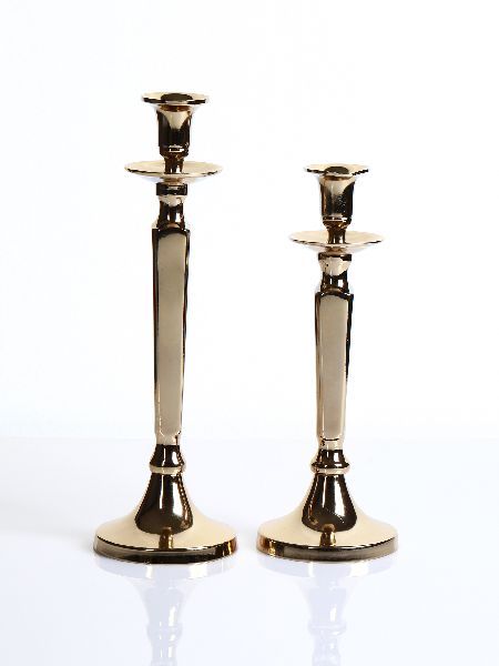 Kerzenleuchter, mittel Aluminium, gold HxBxT 35 x 12 x 12 cm lieferbar in 8/2021