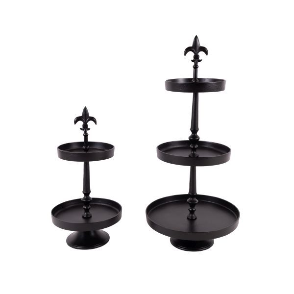 Etagere Lilie 2er Aluguss schwarz HxBxT 57 x 28 x 28 cm Etagere Lilie 2er Aluguss schwarz HxBxT 57 x 28 x 28 cm
