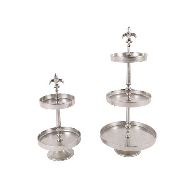 Etagere Lilie 2er Aluguss silber HxBxT 57 x 28 x 28 cm Etagere Lilie 2er Aluguss silber HxBxT 57 x 28 x 28 cm