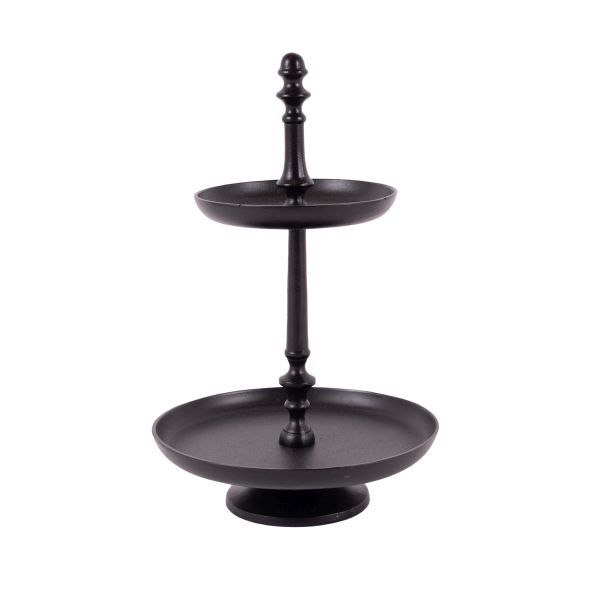 Etagere 2er Aluguss schwarz HxBxT 56 x 30 x 30 cm Etagere 2er Aluguss schwarz HxBxT 56 x 30 x 30 cm