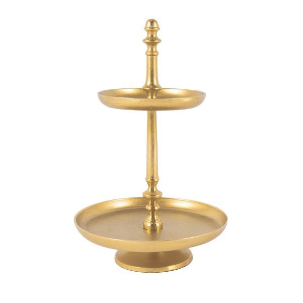 Etagere 2er Aluguss gold HxBxT 56 x 30 x 30 cm