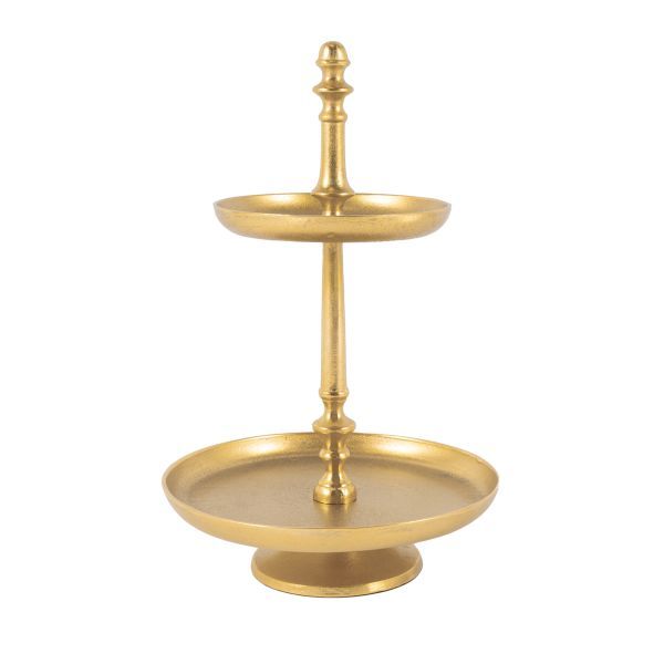 Etagere 2er Aluguss gold HxBxT 56 x 30 x 30 cm Etagere 2er Aluguss gold HxBxT 56 x 30 x 30 cm