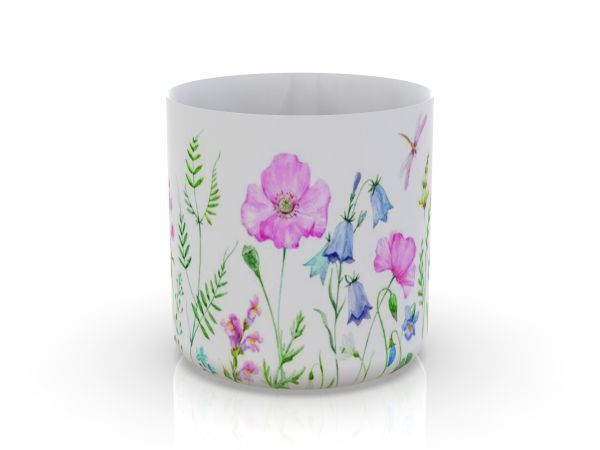 Blumentopf mittel, Blumenwiese HxBxT 23 x 22 x 22 cm Blumentopf mittel, Blumenwiese HxBxT 23 x 22 x 22 cm
