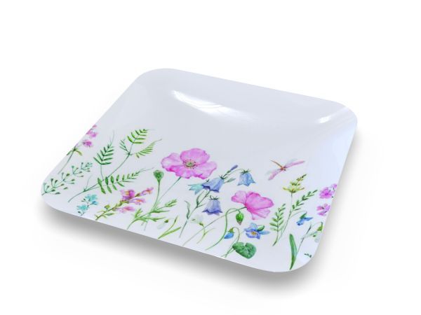 Teller Qautratisch, Blumenwiese HxBxT 5 x 28 x 28 cm Teller Qautratisch, Blumenwiese HxBxT 5 x 28 x 28 cm
