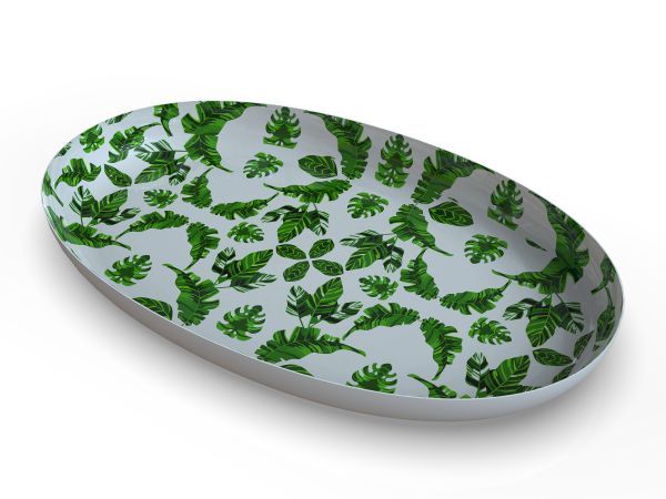 Schale oval, Blätter HxBxT 3 x 21 x 34 cm Schale oval, Blätter HxBxT 3 x 21 x 34 cm