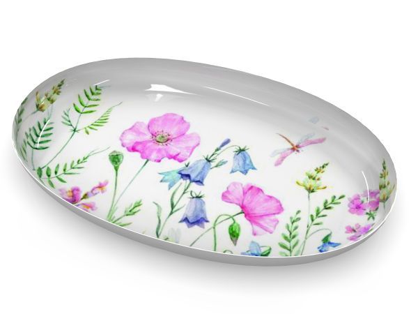 Schale oval, Blumenwiese HxBxT 3 x 21 x 34 cm Schale oval, Blumenwiese HxBxT 3 x 21 x 34 cm