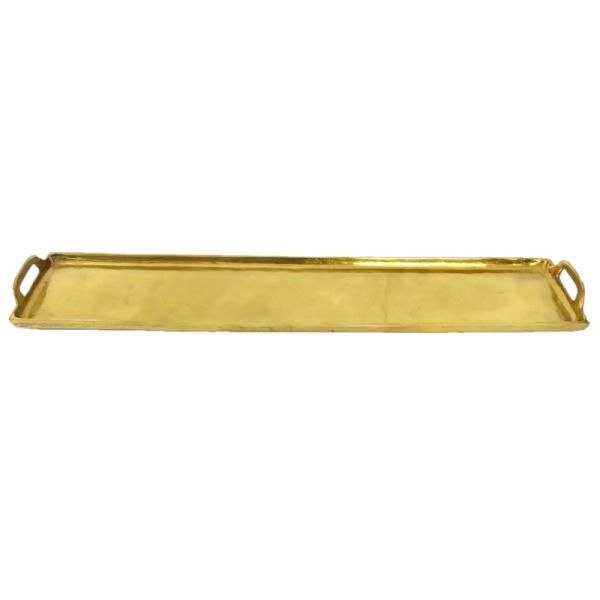 Tablett groß Aluguss gold HxBxT 6 x 100 x 21 cm Tablett groß Aluguss gold HxBxT 6 x 100 x 21 cm