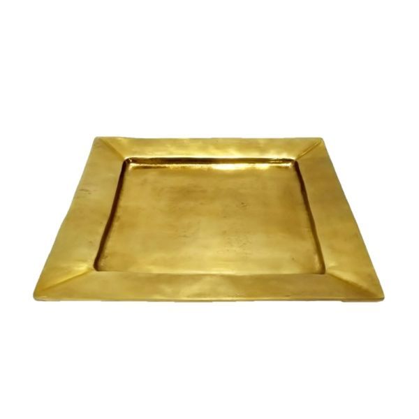 Tablett 40x40 Aluguss gold HxBxT 2 x 40 x 40 cm Tablett 40x40 Aluguss gold HxBxT 2 x 40 x 40 cm