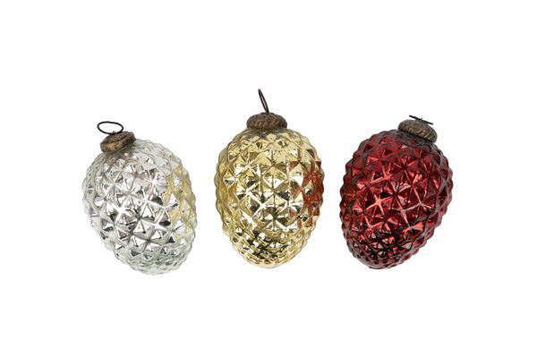 Zapfen silber M Glas Zapfen silber M Glas
