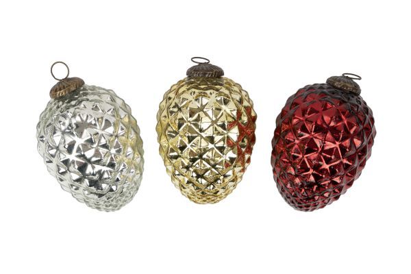 Zapfen gold L Glas Zapfen gold L Glas