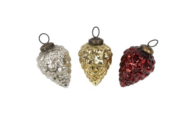 Zapfen silber S Glas Zapfen silber S Glas