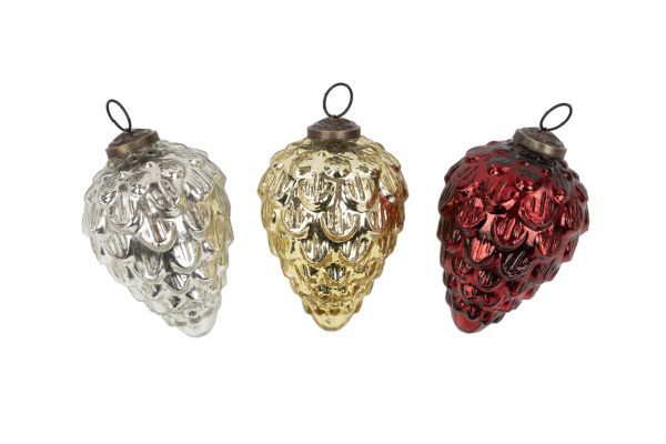 Zapfen silber M Glas Zapfen silber M Glas
