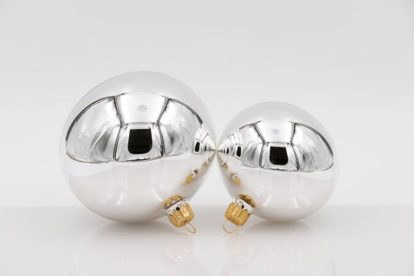 Weihnachtskugel 8er silber glanz mundgeblasen, Handtaucherei 6 Stück HxBxT 8 x 8 x 8 cm Weihnachtskugel 8er silber glanz mundgeblasen, Handtaucherei 6 Stück HxBxT 8 x 8 x 8 cm