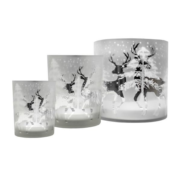 Windlicht Hirsch white/silver L HxBxT 15 x 15 x 15 cm Windlicht Hirsch white/silver L HxBxT 15 x 15 x 15 cm