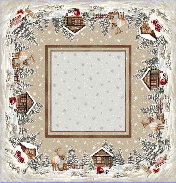 Mitteldecke 100/100 Gobelin Winterlandlandschaft 75% PES/22% CO/3% Polyacryl Höhe x Breite 100 x 100 cm Mitteldecke 100/100 Gobelin Winterlandlandschaft 75% PES/22% CO/3% Polyacryl Höhe x Breite 100 x 100 cm
