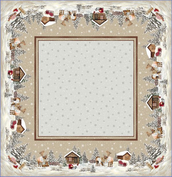 Decke 140/140 Gobelin Winterlandlandschaft 75% PES/22% CO/3% Polyacryl Höhe x Breite 140 x 140 cm