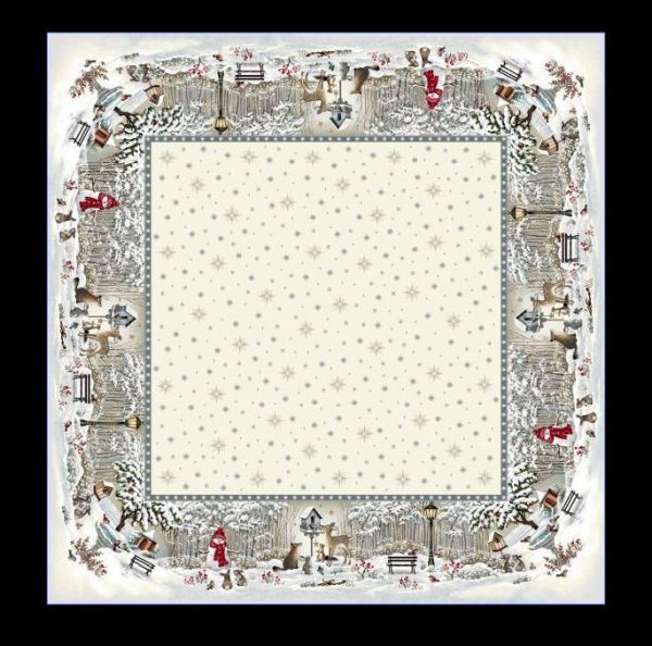 Wintermotiv 140/140 Gobelin creme 75% PES/22% CO/3% Polyacryl Breite x Tiefe 140 x 140 cm Wintermotiv 140/140 Gobelin creme 75% PES/22% CO/3% Polyacryl Breite x Tiefe 140 x 140 cm