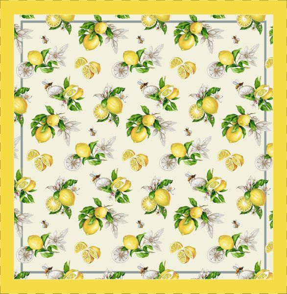 Decke 140/140 Zitronen Gobelin 75% PES/22% CO/3% Polyacryl Höhe x Breite 140 x 140 cm