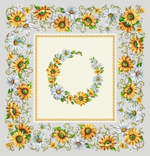 Decke 100/100 Sonnenblumen Gobelin 75% PES/22% CO/3% Polyacryl Höhe x Breite 100 x 100 cm Decke 100/100 Sonnenblumen Gobelin 75% PES/22% CO/3% Polyacryl Höhe x Breite 100 x 100 cm